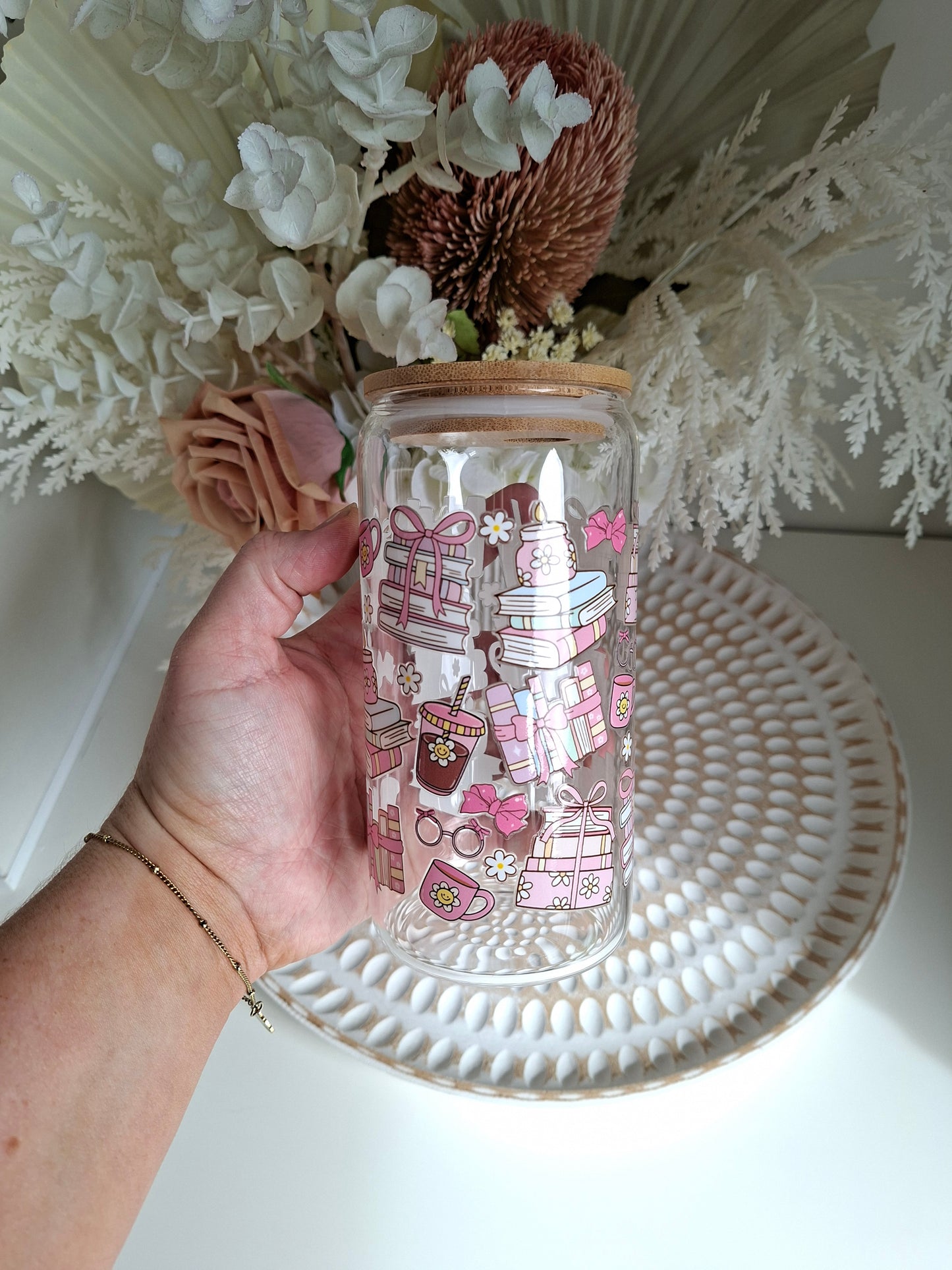 Pink Book & Bow Babe Tumbler