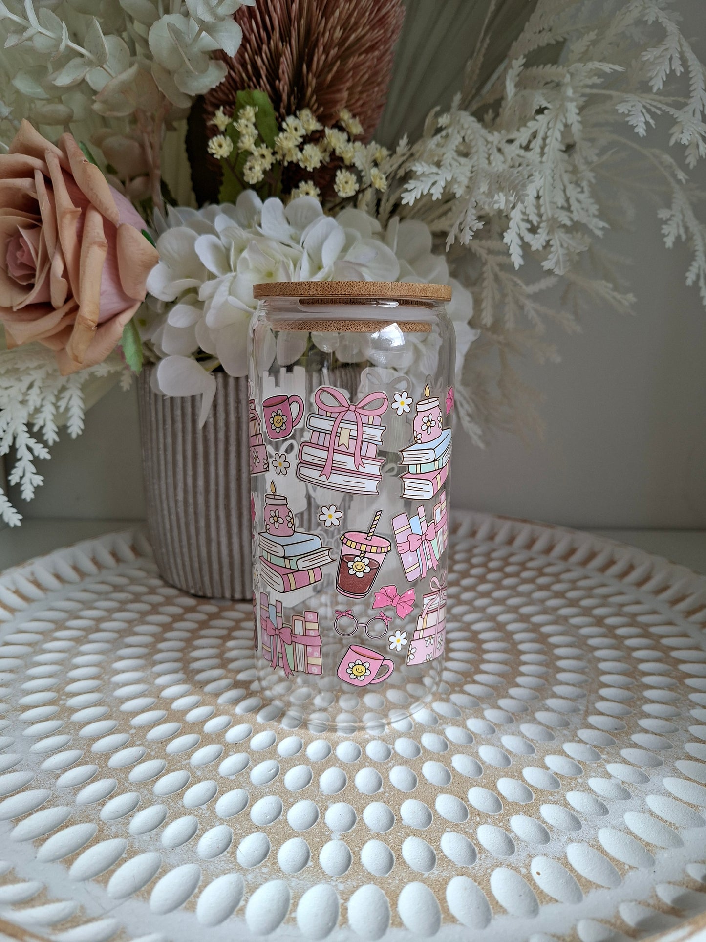 Pink Book & Bow Babe Tumbler