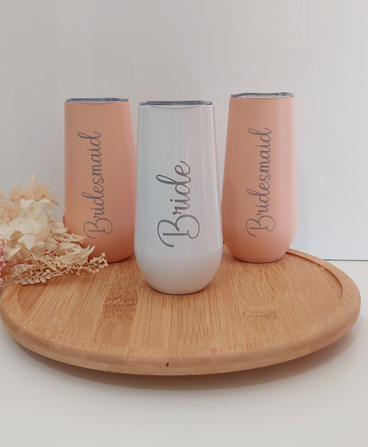 Bridesmaid Flute Tumbler | Bridesmaid Gift | 6oz Flute Tumbler | Bridal Party Gifts