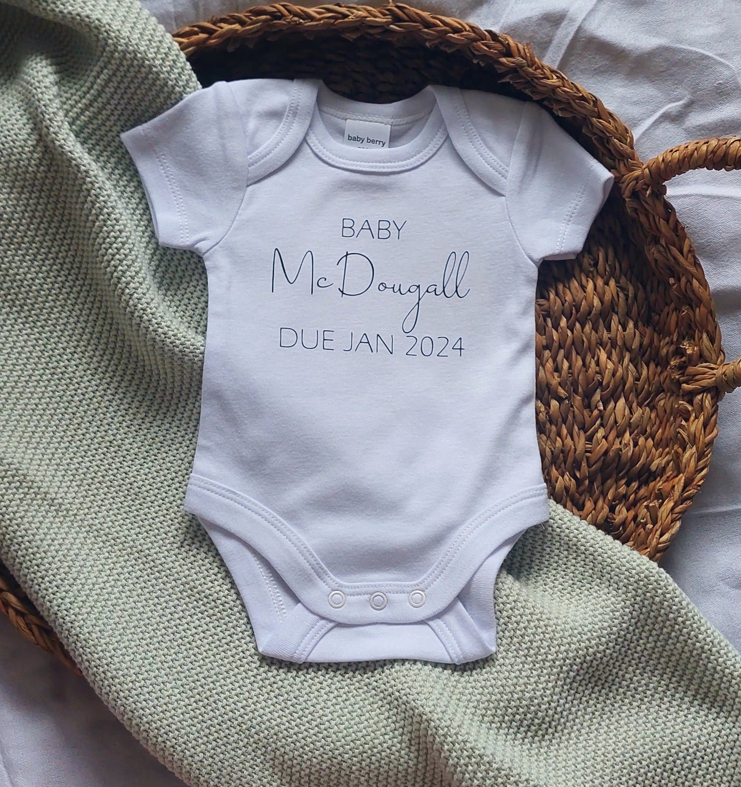 Custom Pregnancy Announcement Baby Onesie