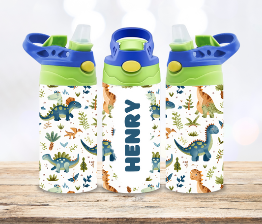 Personalised Dino 12oz Insulated Drink Bottle