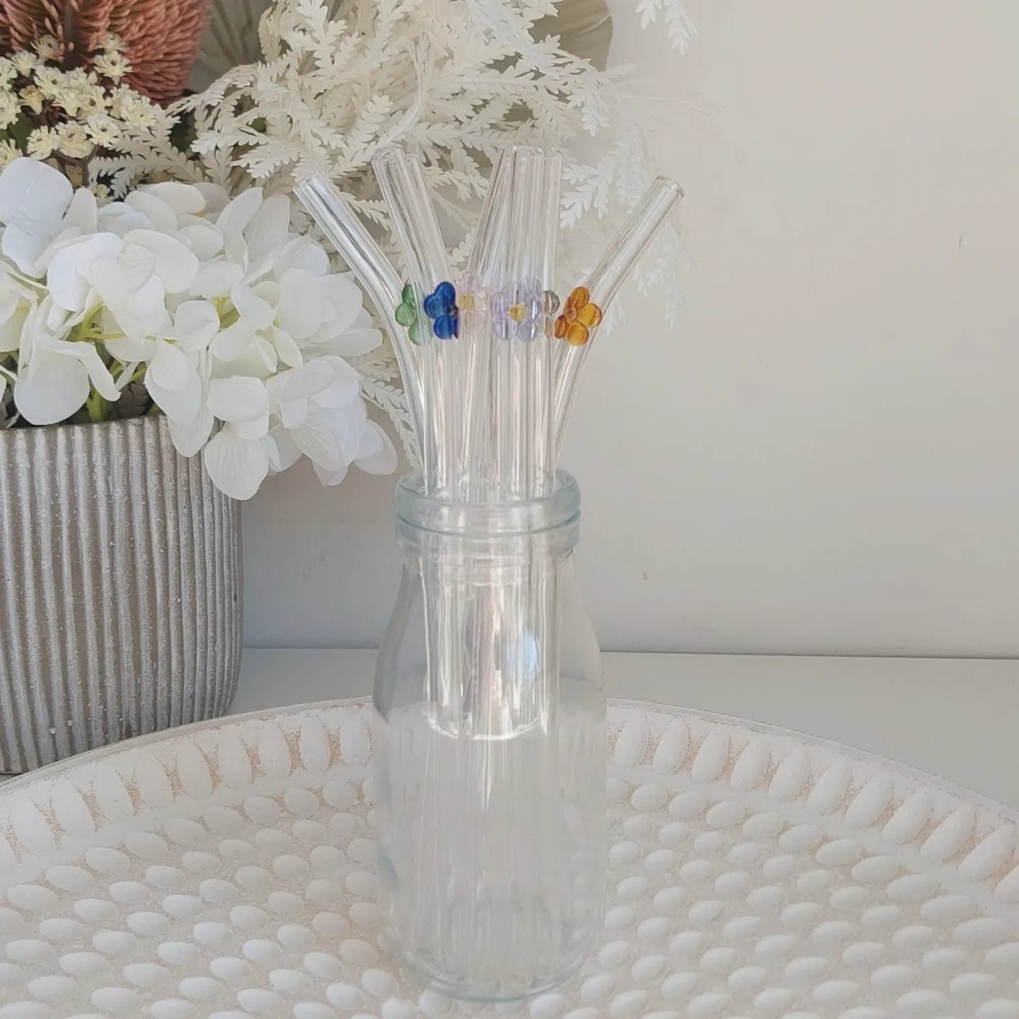 Luxe Flower Glass Straw