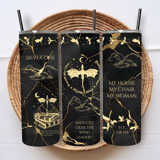 Fourth Wing Black 20oz Tumbler