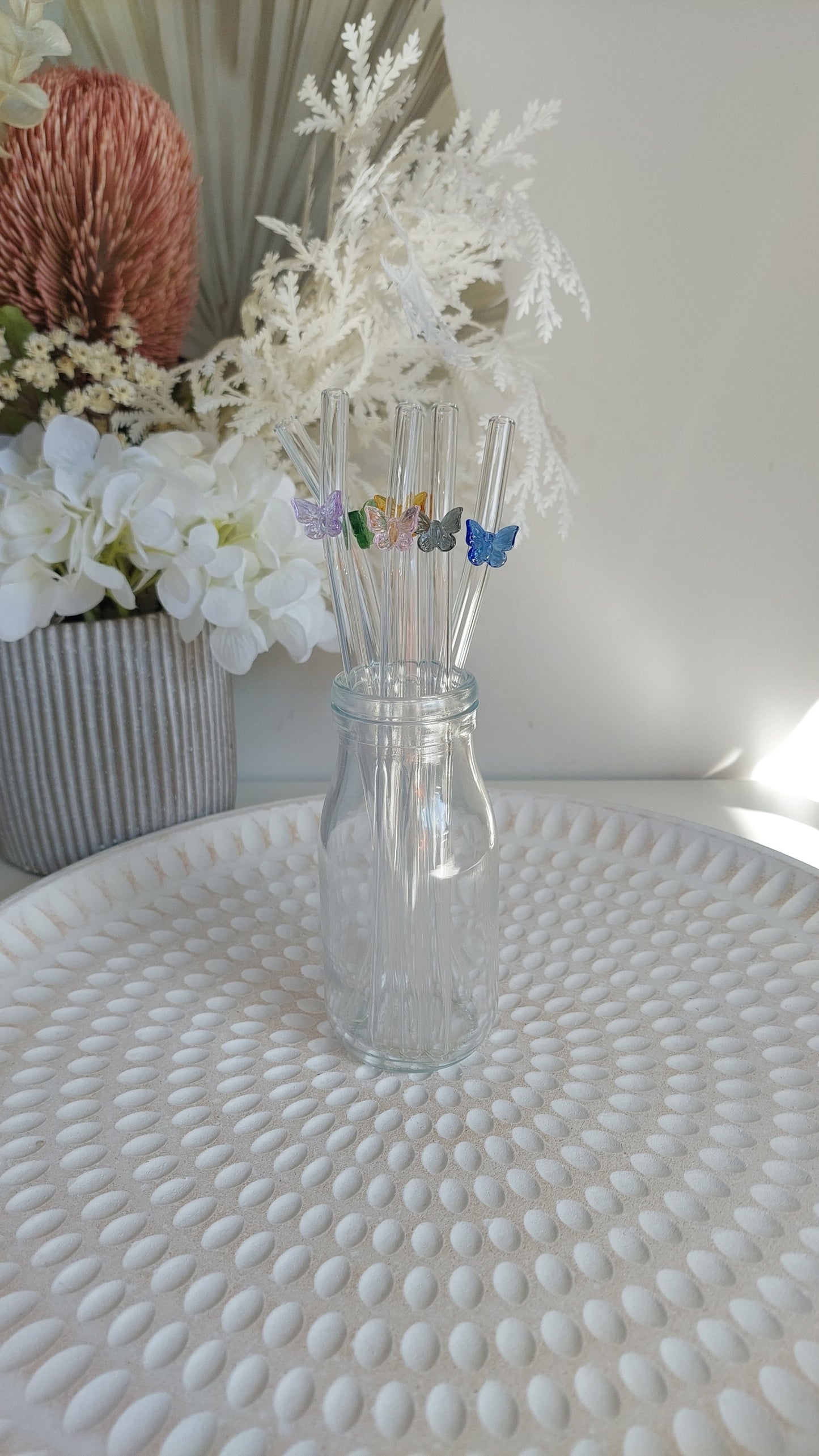 Luxe Butterfly Glass Straw