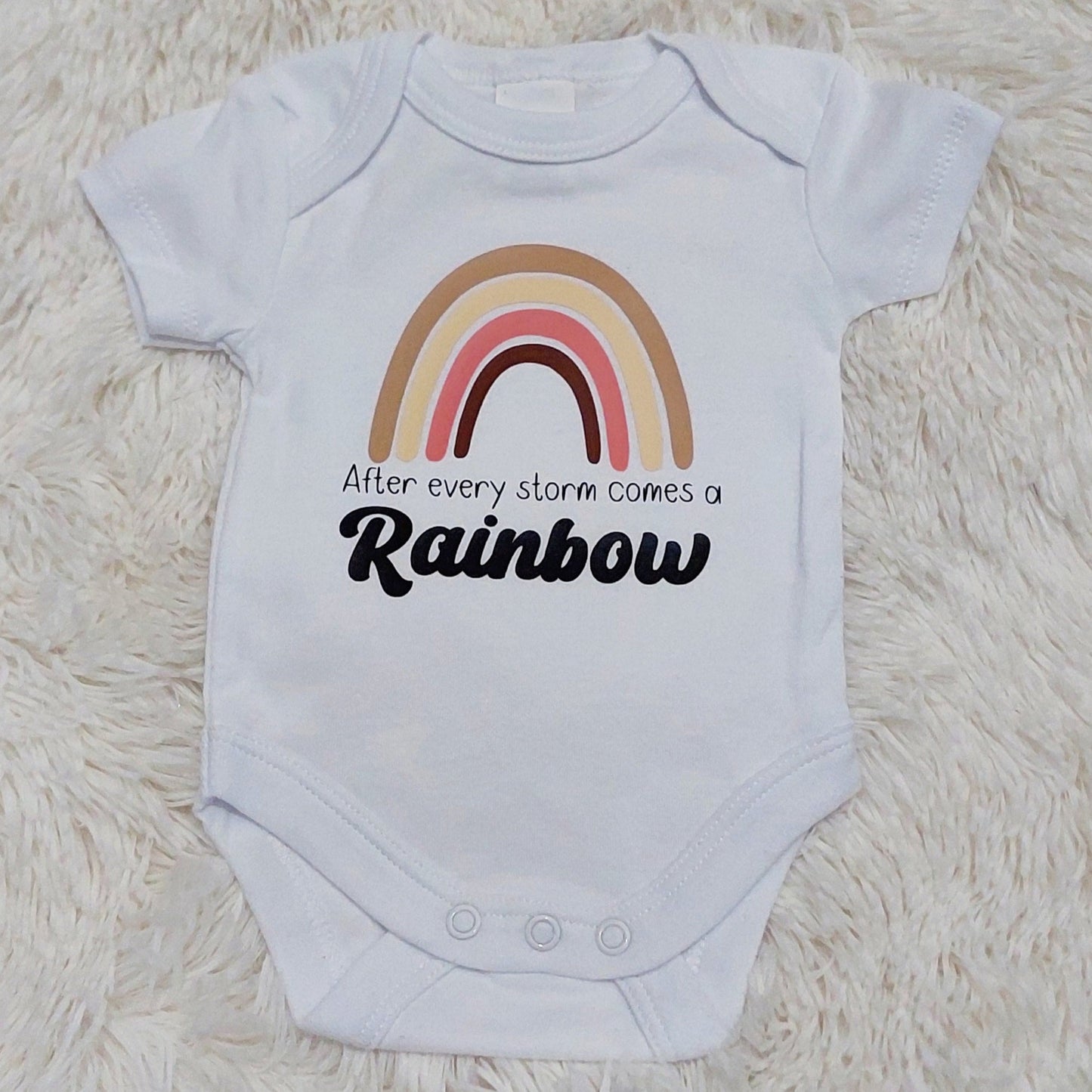 After Every Storm Comes A Rainbow Announcement Onesie